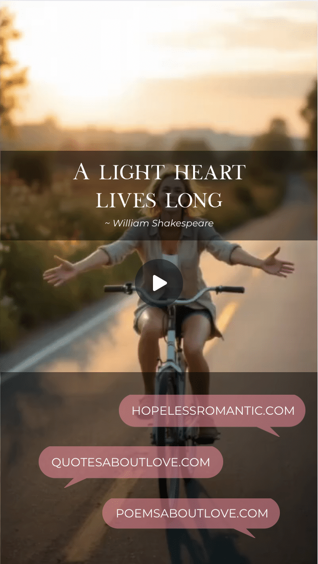 A light heart lives long. A light heart lives long. – Featured Image